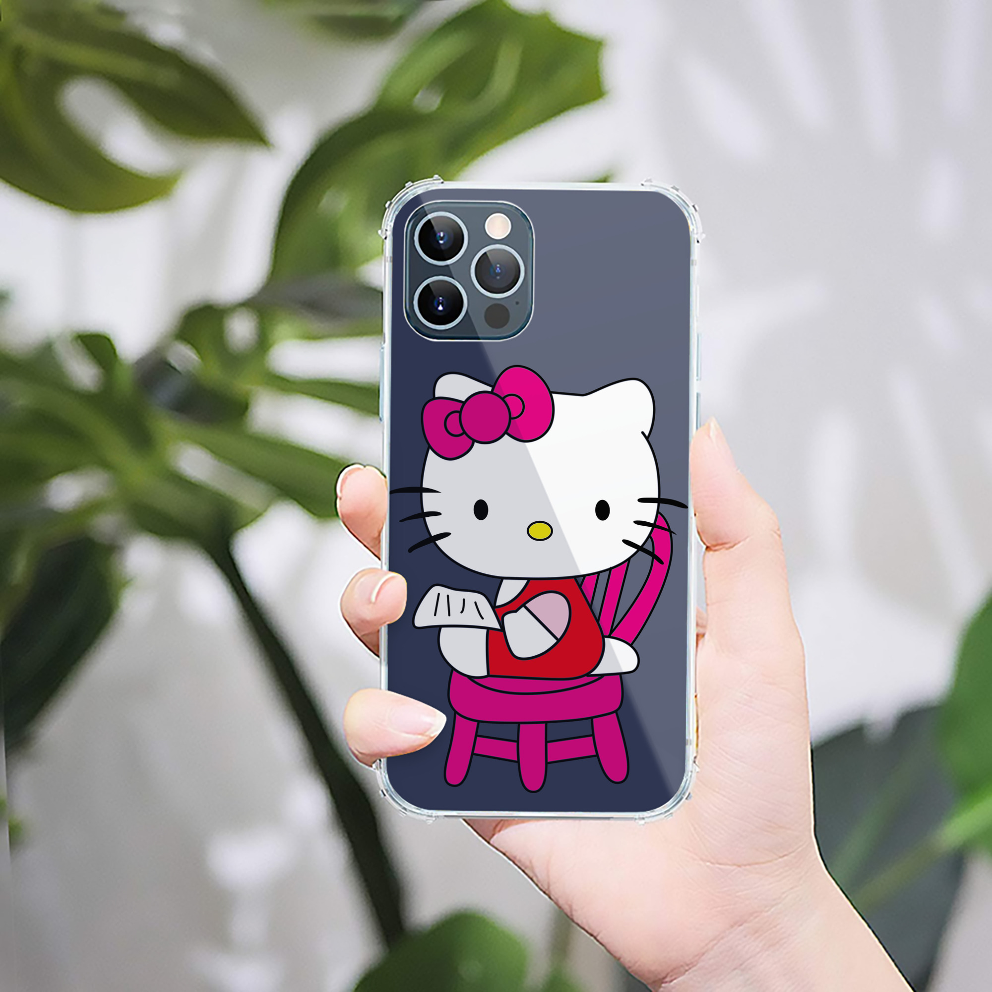 （画像用） Hello Kitty ハローキティ 【iPhone 12シリーズ対応】透明スマホケース（クリアソフトケース）